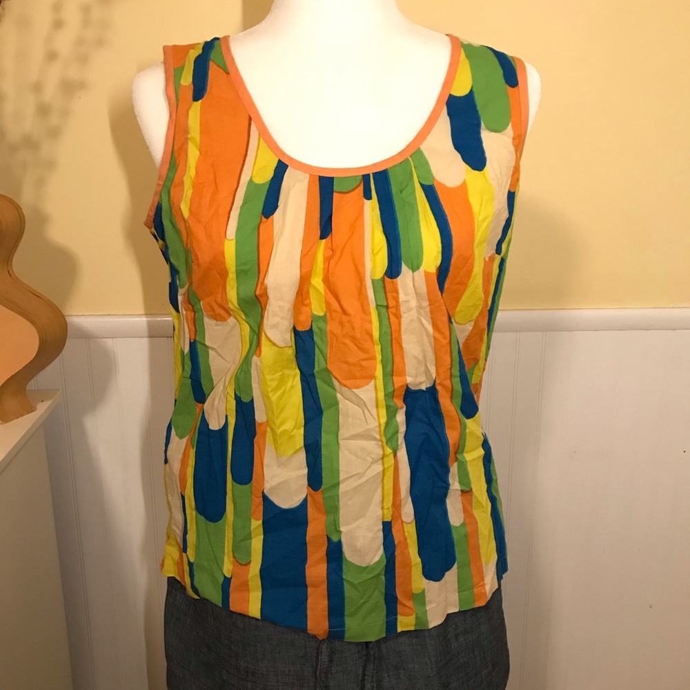 Boden color me happy sleeveless cotton blouse, size 8 (US)